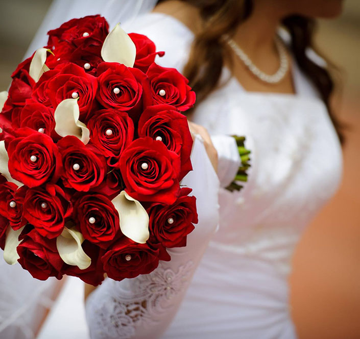 Bride holding a bouquet